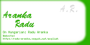 aranka radu business card